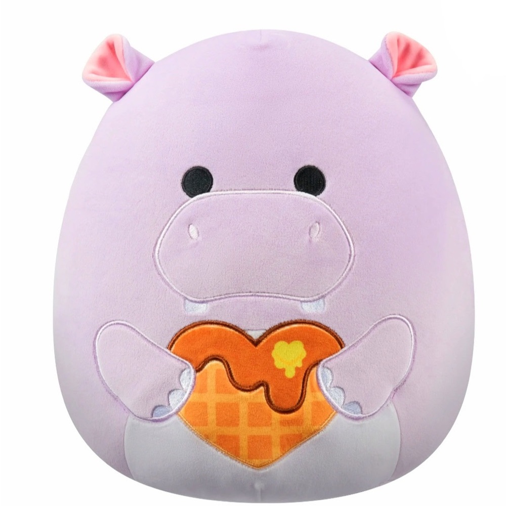 LARGE Squishmallows Official 20 inch Hanna the Hippo Holding ❤️ Waffle